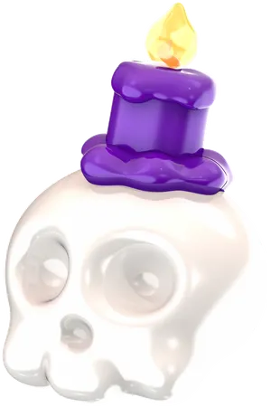 Candle On Skull  3D Icon