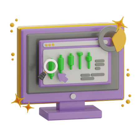 Candle Stack Chart  3D Icon