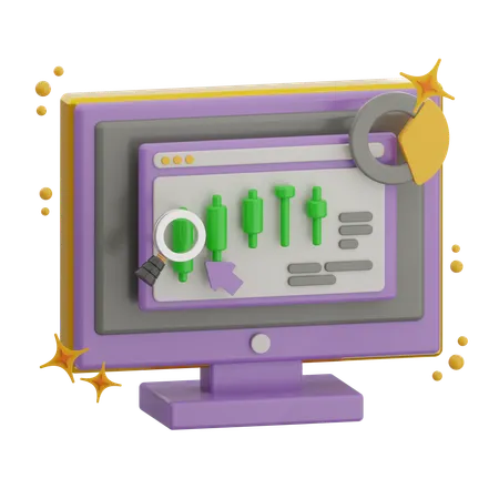 Candle Stack Chart  3D Icon