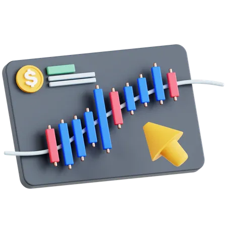 캔들스틱 차트  3D Icon