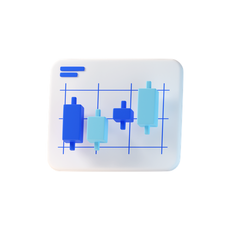 Candle Stick Chart  3D Icon