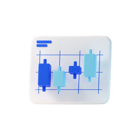 Candle Stick Chart  3D Icon