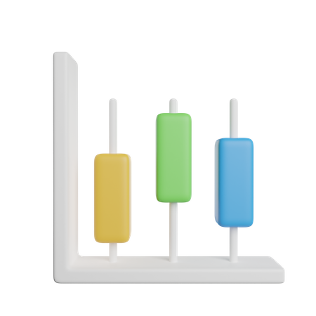 Candle Stick Chart  3D Icon