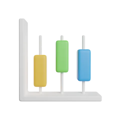 Candle Stick Chart  3D Icon