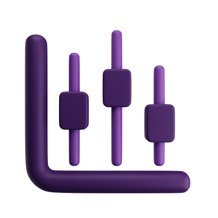 Candle Stick Chart  3D Icon