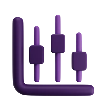 Candle Stick Chart  3D Icon