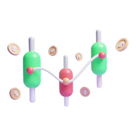 Candle Stick Chart  3D Icon