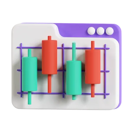 Candle Stick Chart  3D Icon