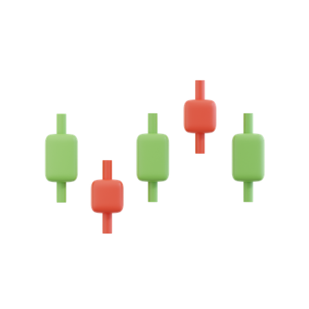 Candle Stick Chart  3D Icon