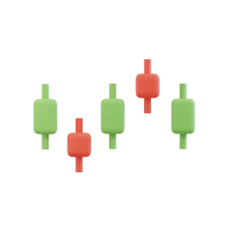 Candle Stick Chart  3D Icon