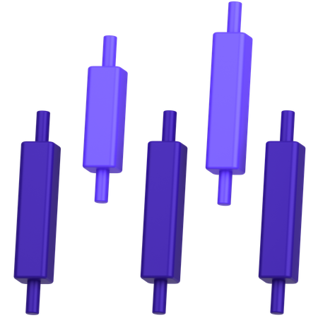Candle Stick Chart  3D Icon