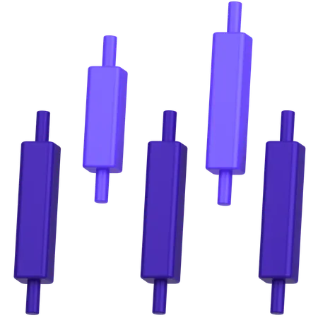 Candle Stick Chart  3D Icon