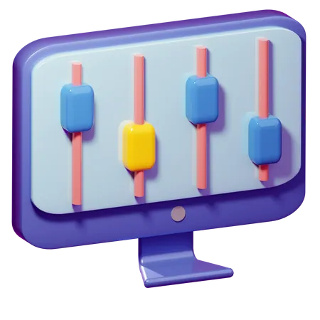 Candle Stick Chart  3D Icon