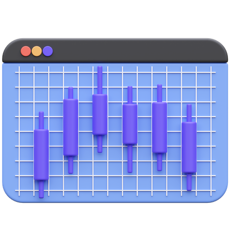 Candle Stick Chart  3D Icon