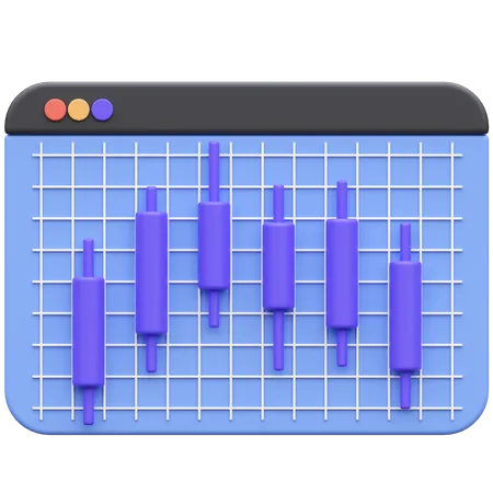 Candle Stick Chart  3D Icon