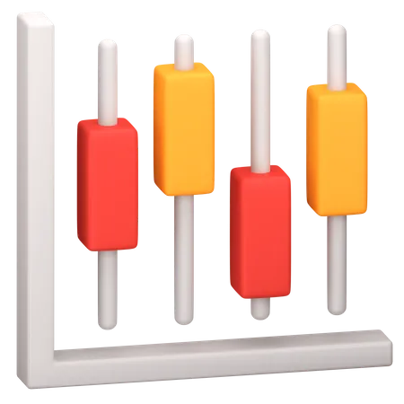 Candle Stick Chart  3D Icon