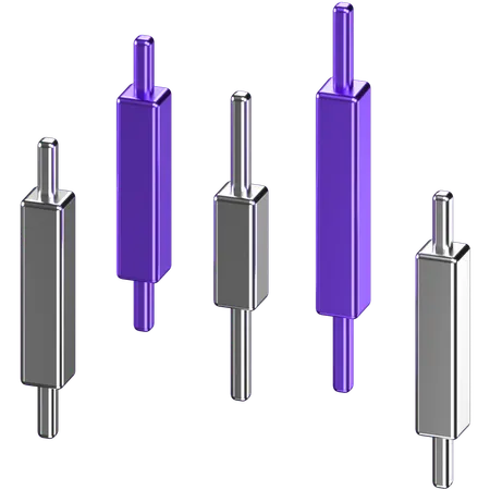 Candle Stick Chart  3D Icon
