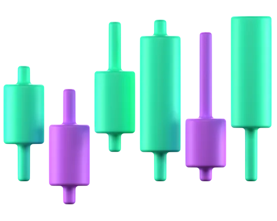 Candle Stick Chart  3D Icon