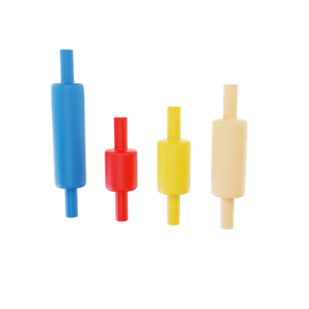 Candle Stick Chart  3D Icon