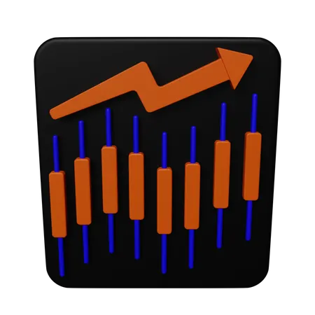 Candle Stick Chart  3D Icon