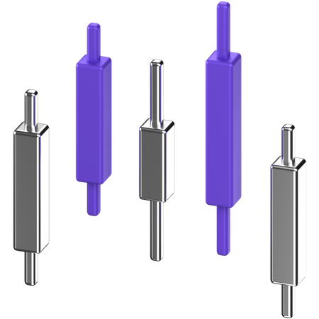 Candle Stick Chart  3D Icon