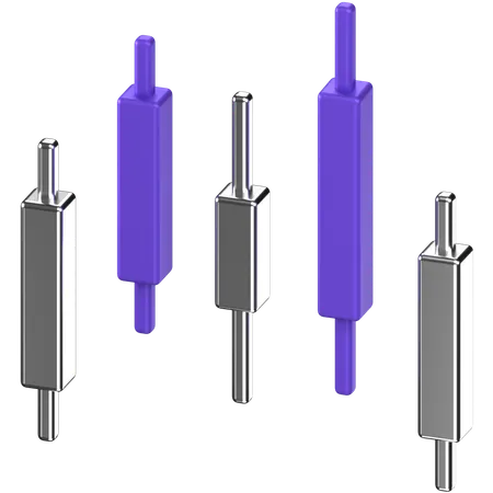Candle Stick Chart  3D Icon