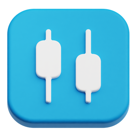 Candle Stick Chart  3D Icon