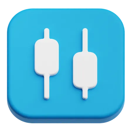 Candle Stick Chart  3D Icon