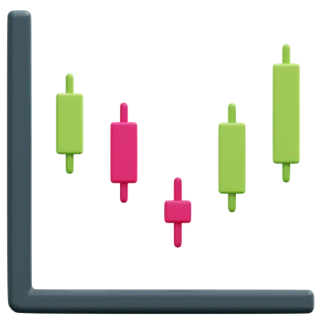 Candle Stick Chart  3D Icon