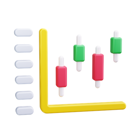 Candle Stick Chart  3D Icon