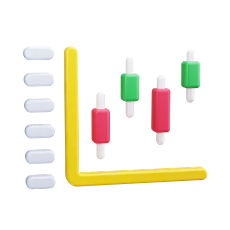 Candle Stick Chart  3D Icon