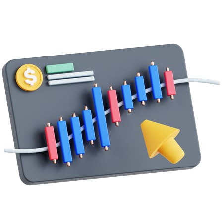Candle Stick Chart  3D Icon