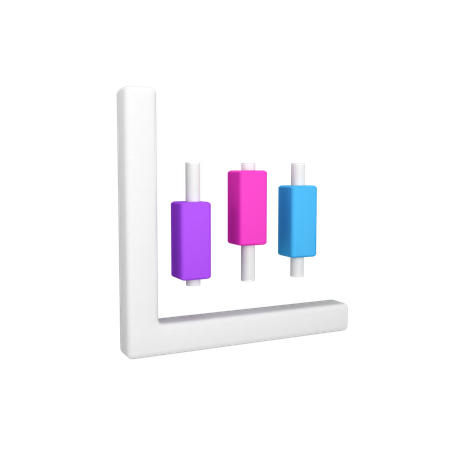 Candle Stick Chart  3D Icon