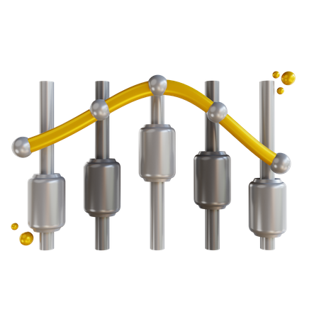 Candle Stick Chart  3D Illustration