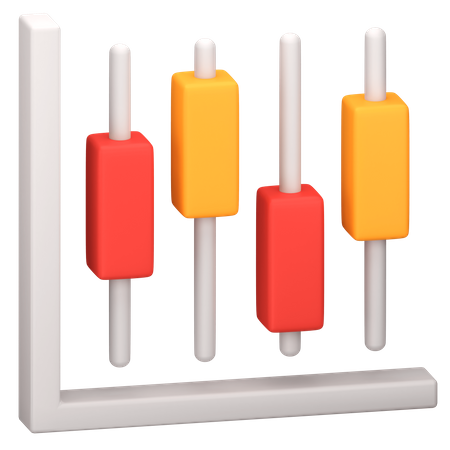 Candle Stick Chart  3D Icon