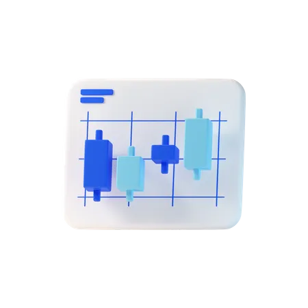 Candle Stick Chart 3D Icon