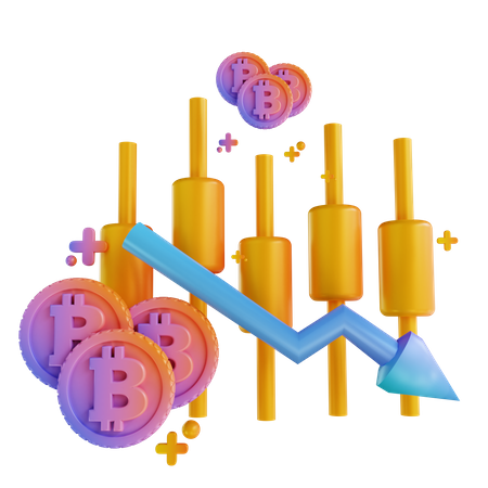 Candle stick down  3D Icon