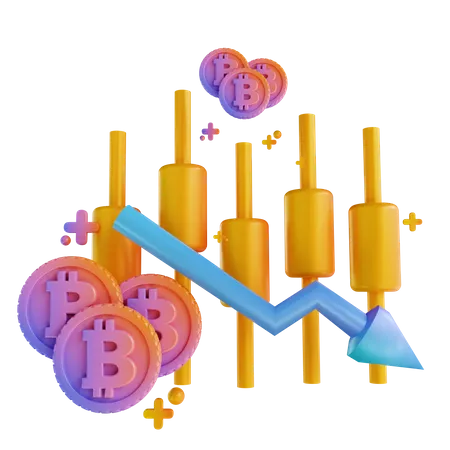 Candle stick down  3D Illustration