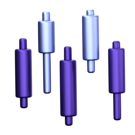 Candle Stick Graph  3D Icon