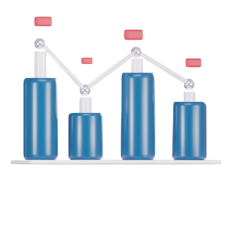 Candle Stick Loss Chart  3D Icon