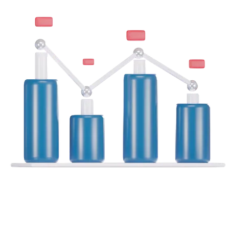 Candle Stick Loss Chart  3D Icon