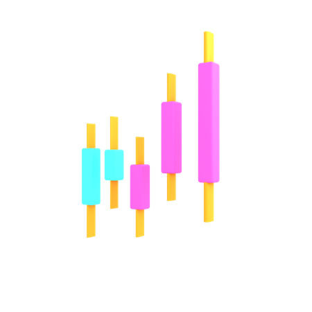 Candle Trading Chart  3D Illustration