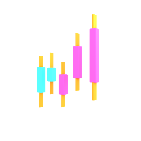 Candle Trading Chart 3D Illustration