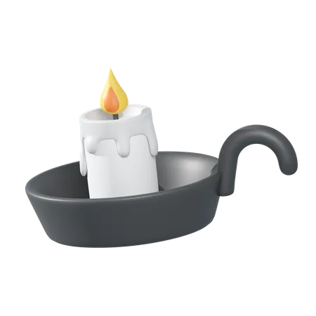 3 D Rendering Of Candle Tray Icon Isolated Halloween Theme 3D Illustration