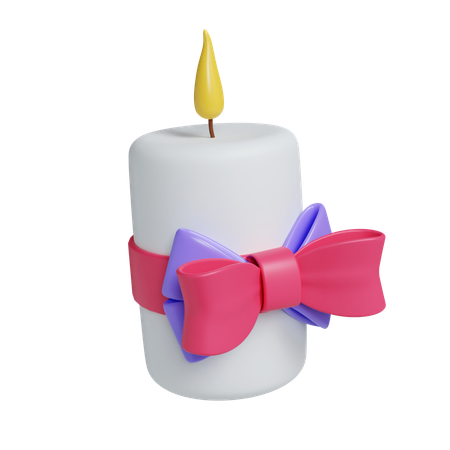 Candle With Bow  3D Icon