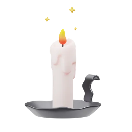 Candle With Stand 3D Icon