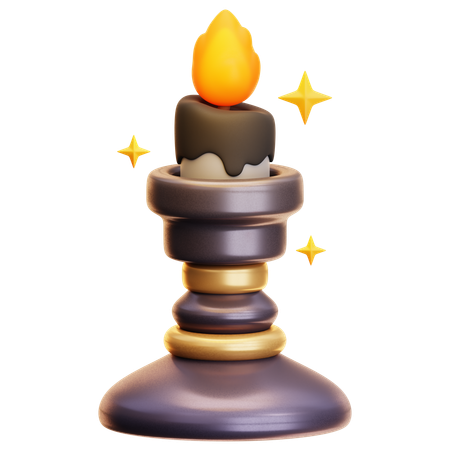 CANDLE WITH STARS  3D Icon