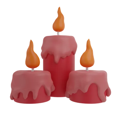 Candle 3 D Illustrations Christmas Icon 3D Icon