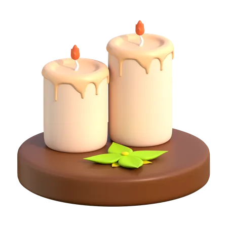 Candles 3 D Spa Beauty Icon 3D Icon