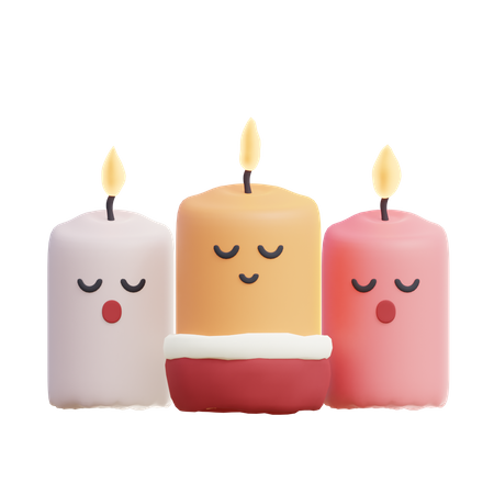 Candles  3D Illustration